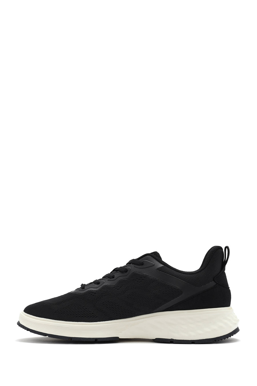 Men's Black Lace-Up Thick Sole Sneaker