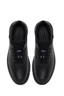 Male Black Lace-up Leather Casual Sneaker | Derimod