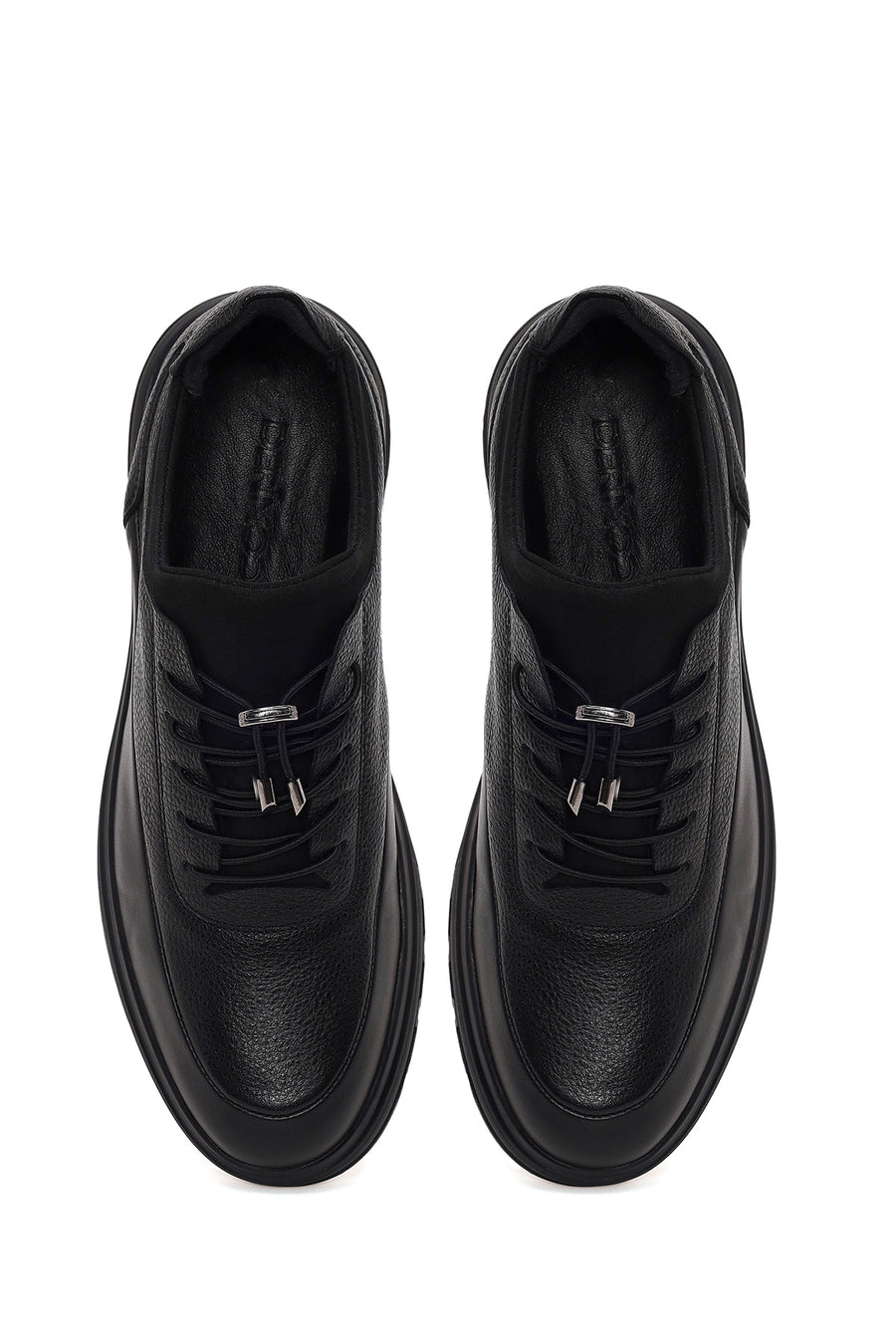 Male Black Lace-up Leather Casual Sneaker