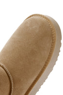 Women's Camel Fur Detailed Thick-Soled Suede Leather Boots | Derimod