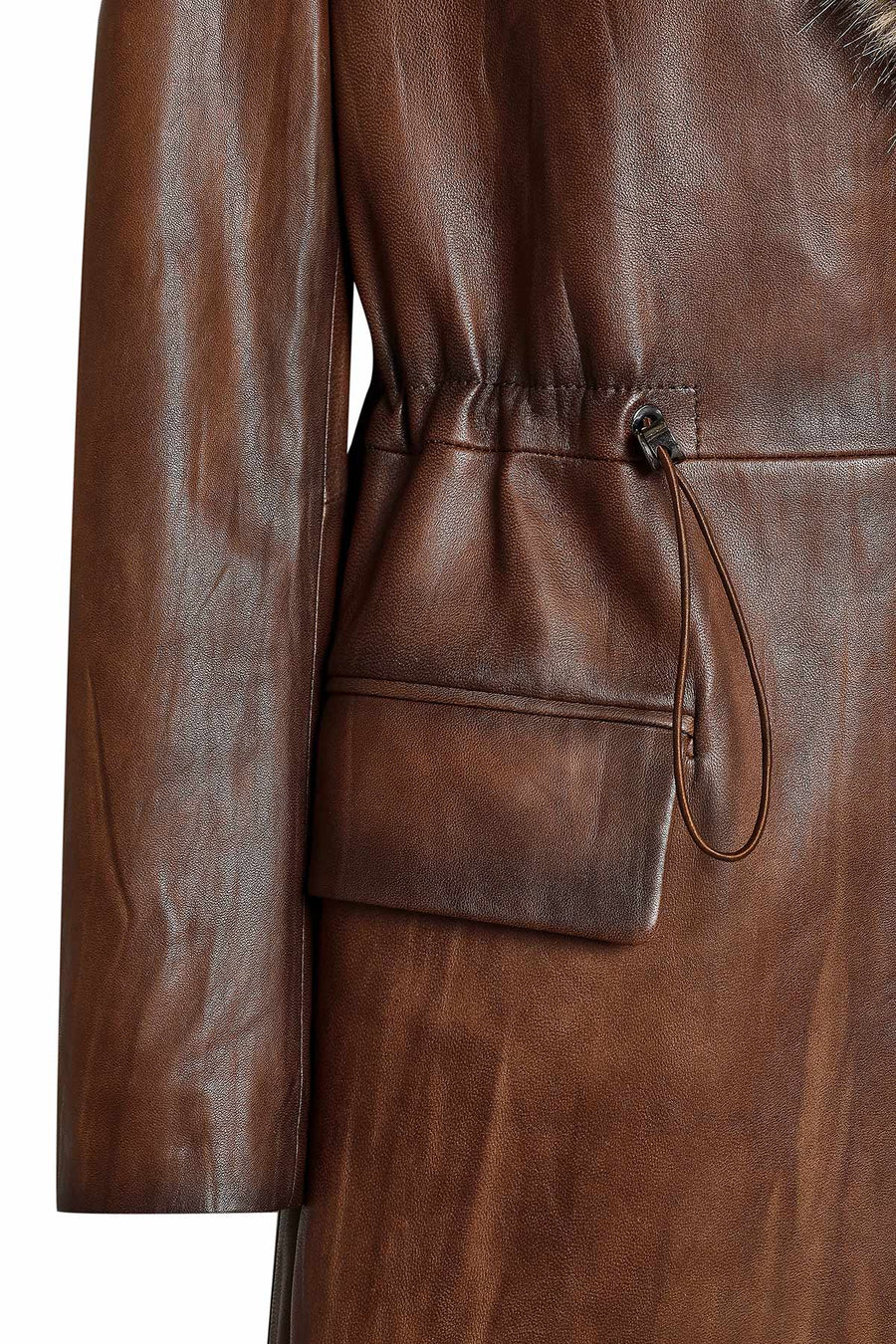 Juliet Women's Brown Fur Leather Coat