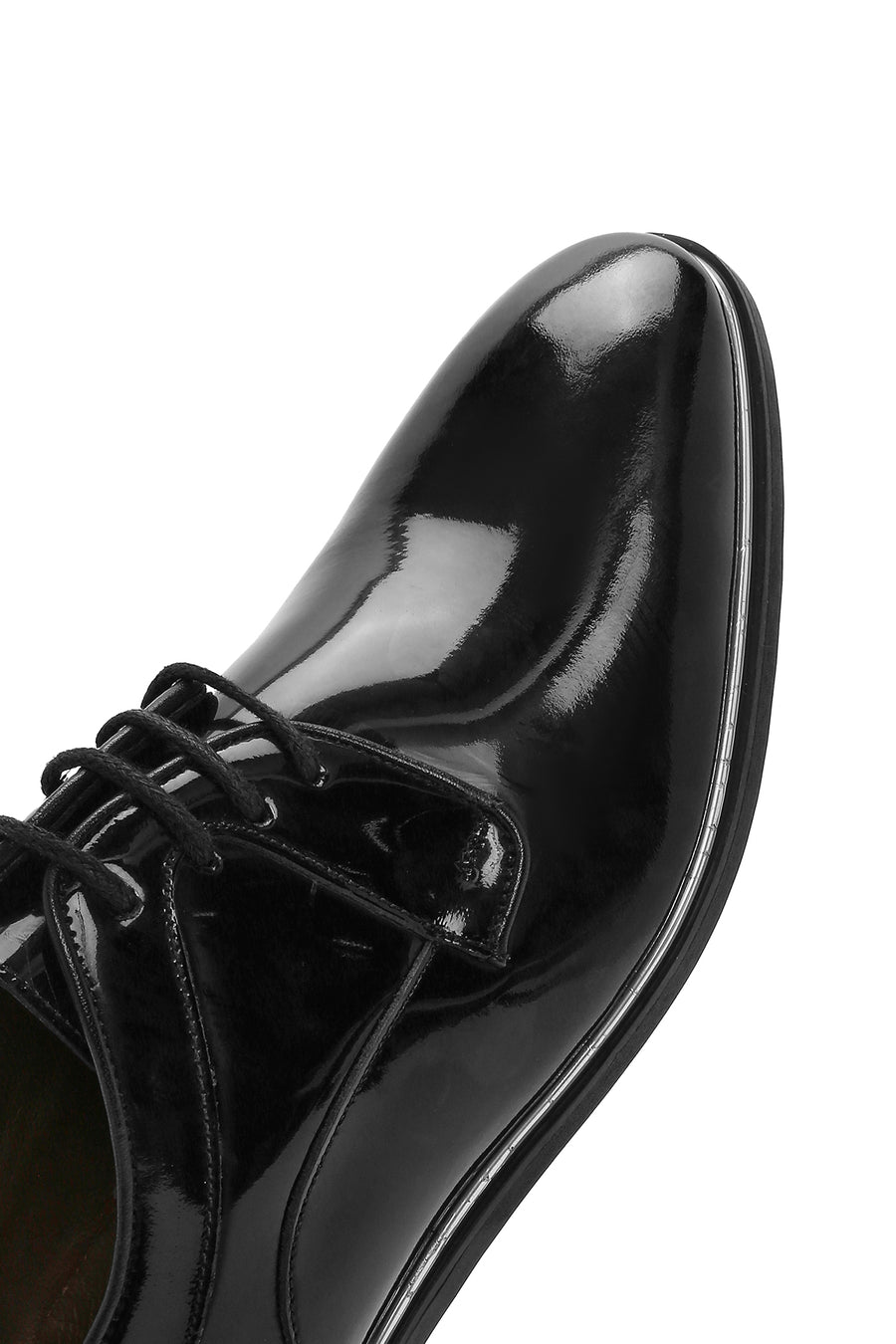 Men's Black Laced Patent Leather Classic Shoes