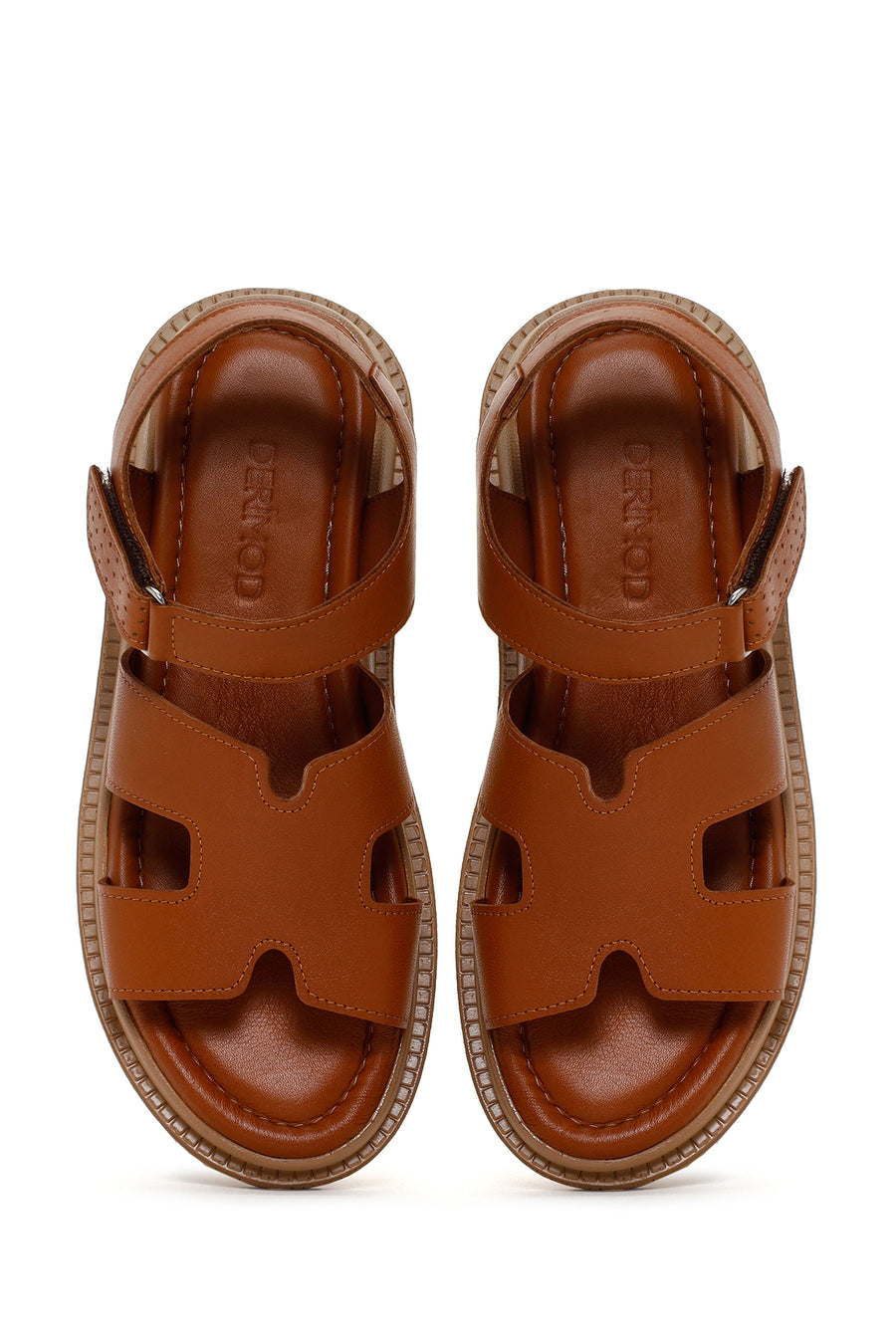 Women's Tan Leather Comfort Sandals