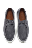 Men's Gray Suede Leather Casual Sneaker | Derimod