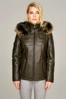 Nora Women's Leather Jacket | Derimod