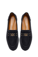 Kadın Siyah Tokalı Maskülen Deri Loafer | Derimod