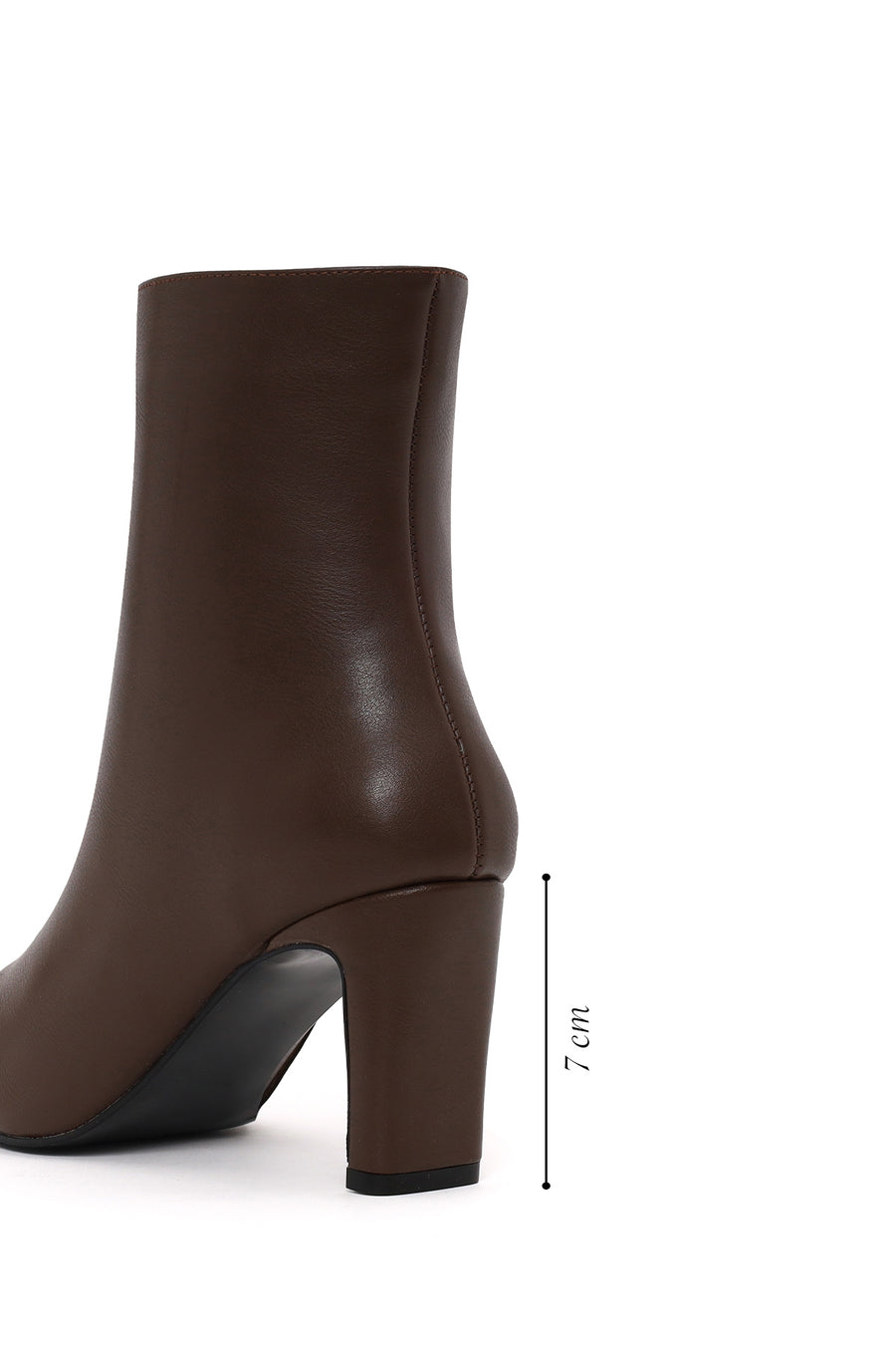 Woman Brown Zip Closure Heeled Boots