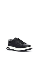 Erkek Siyah Bağcıklı Kalın Tabanlı Deri Sneaker | Derimod