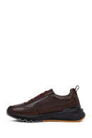 Men's Brown Lace-Up Thick-Soled Leather Sneaker | Derimod