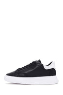 Men's Black Leather Thick Soled Sneaker | Derimod