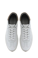 Men's White Lace-up Leather Sneaker | Derimod