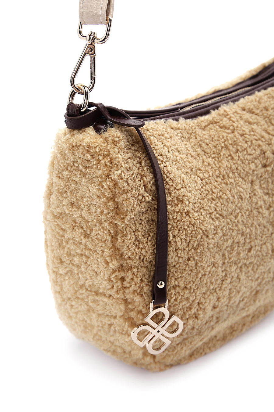 Women's Yellow Plush Shoulder Bag