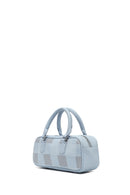 Women's Blue Long Strap Patterned Shoulder Bag | Derimod