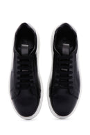 Men's Black Leather Thick Soled Sneaker | Derimod