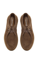 Women's Tan Suede Leather Masculine Shoes | Derimod