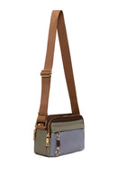 Woman Blue Long Strap Fabric Crossbody Bag | Derimod