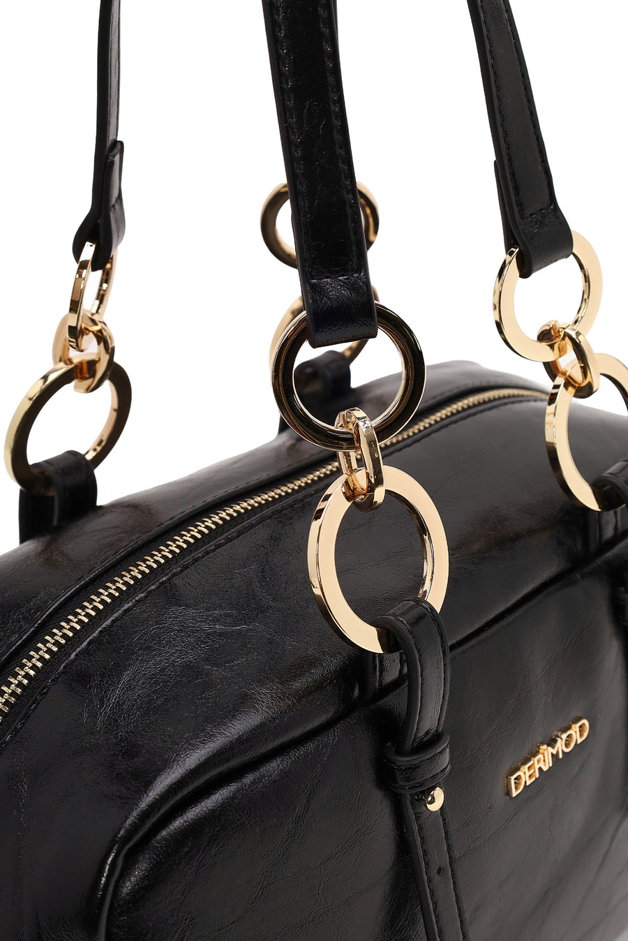 Woman Black Long-Strap Shoulder Bag