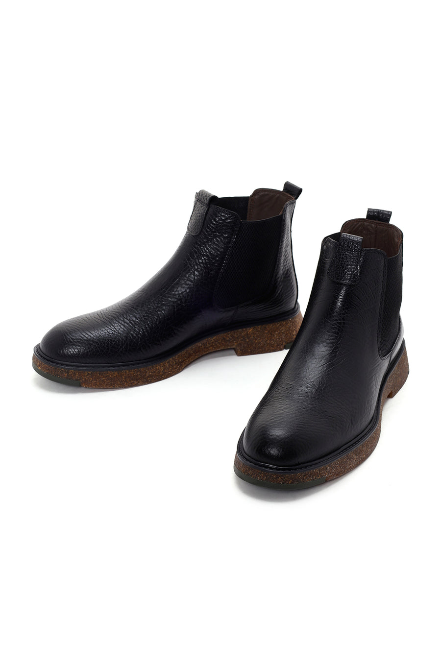 Men's Black Leather Casual Chelsea Boots