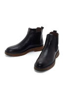 Men's Black Leather Casual Chelsea Boots | Derimod