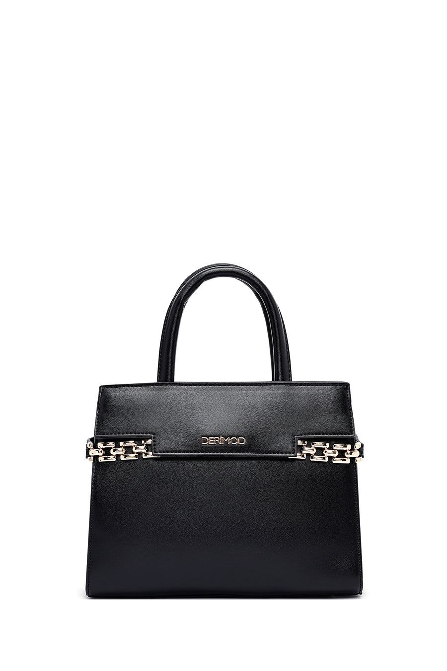 Women's Black Long Strap Chain Detailed Handbag