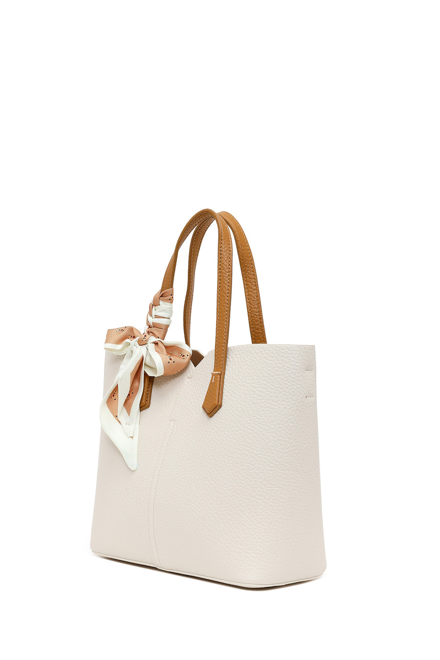 Woman Cream Long-Strap Shoulder Bag