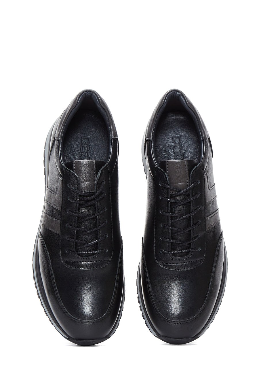 Men's Black Leather Casual Sneaker