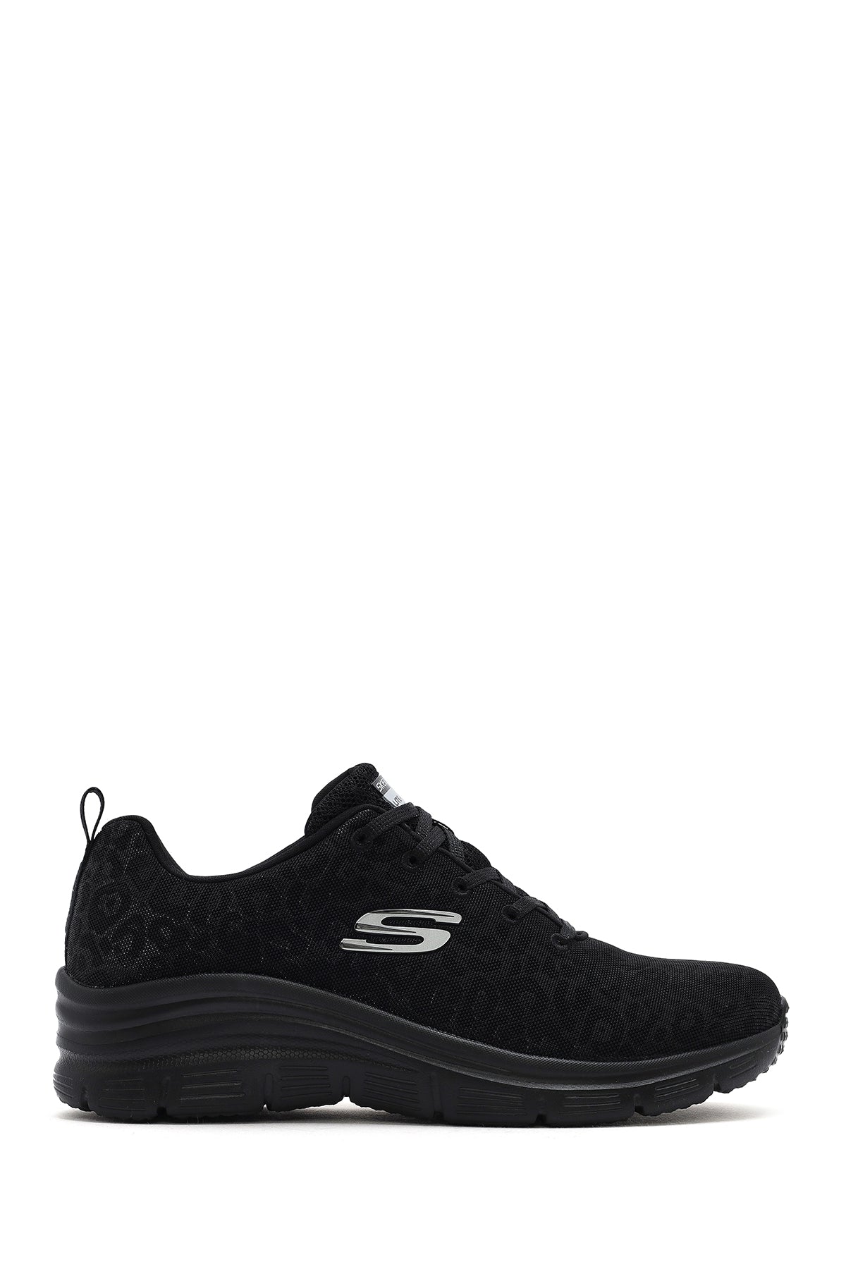 Skechers Women's Black Fashion Fit Lace-Up Thick Sole Fabric Sneakers 88888179TK BBK | Derimod