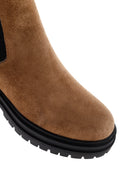 Women's Tan Suede Chelsea Boots | Derimod