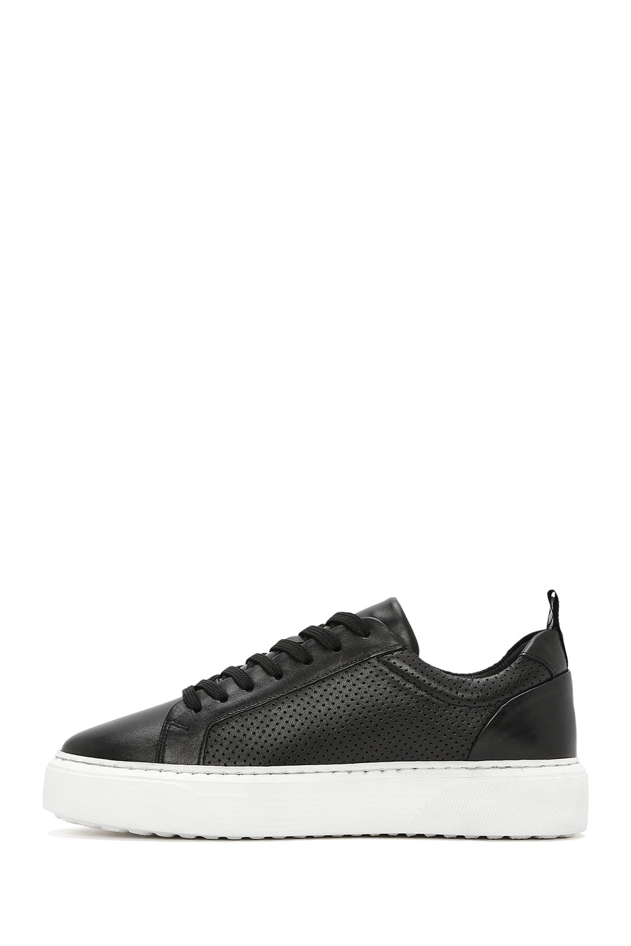 Men's Black Lace-up Leather Sneaker