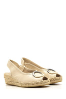 Women's Wedge Heeled Open Toe Espadrille Shoes | Derimod