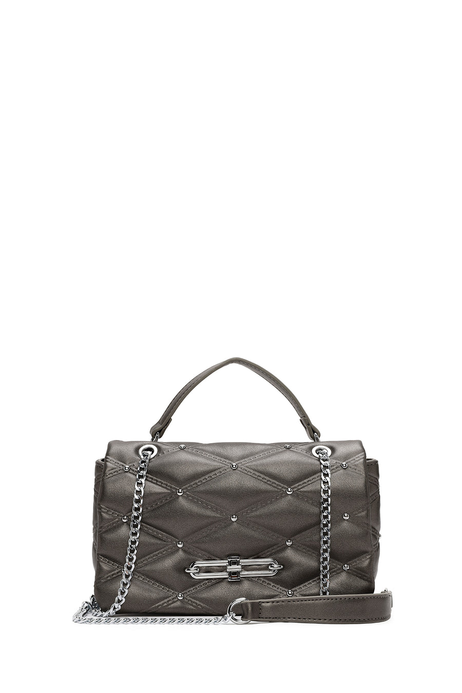 Women's Grey Long Strap Quilted Patterned Shoulder Bag 24WBD2669KP | Derimod