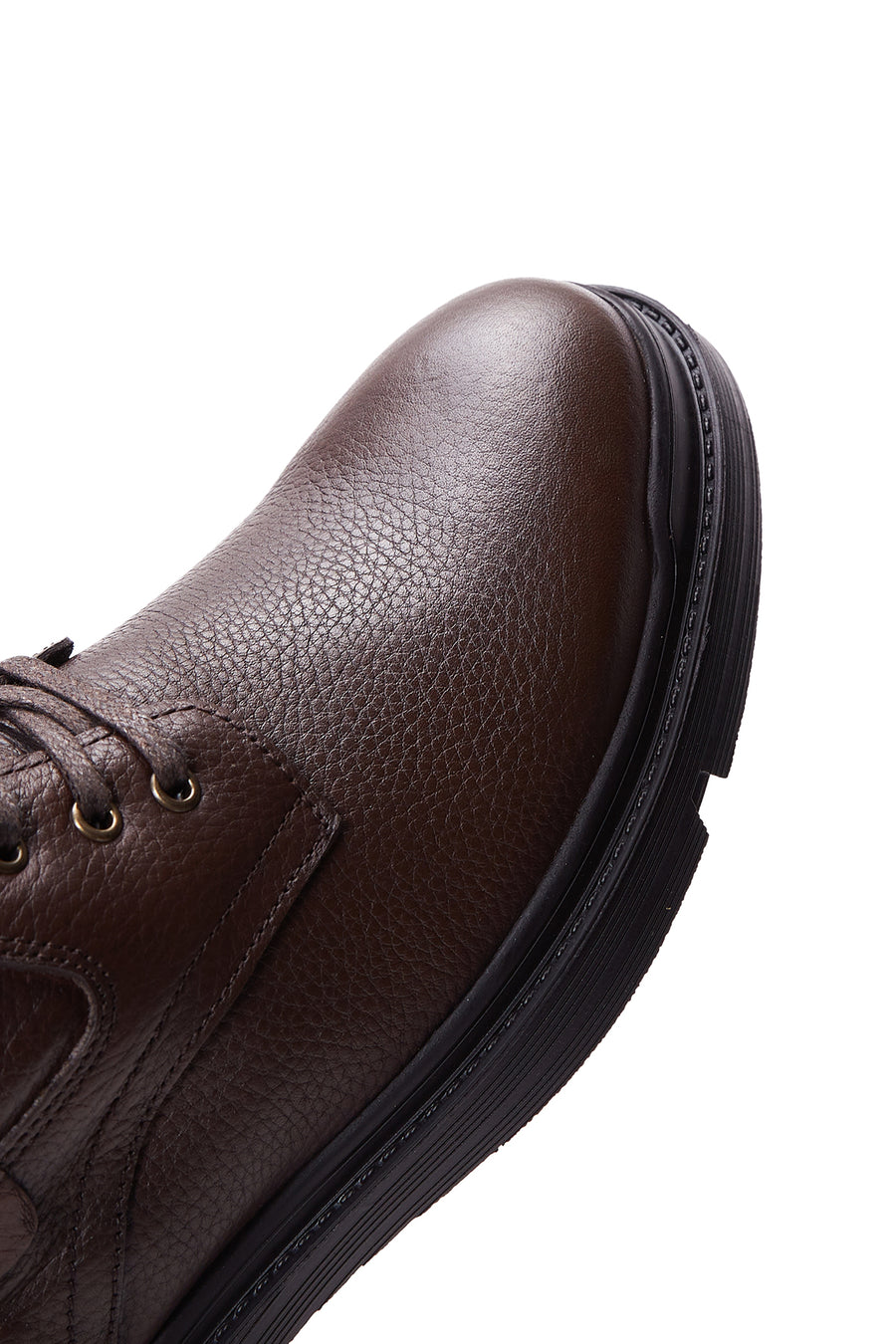 Men's Brown Leather Zippered Casual Boots