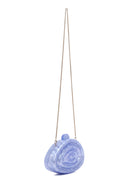 Women's Blue Long Strap Patterned Mini Clutch Bag | Derimod