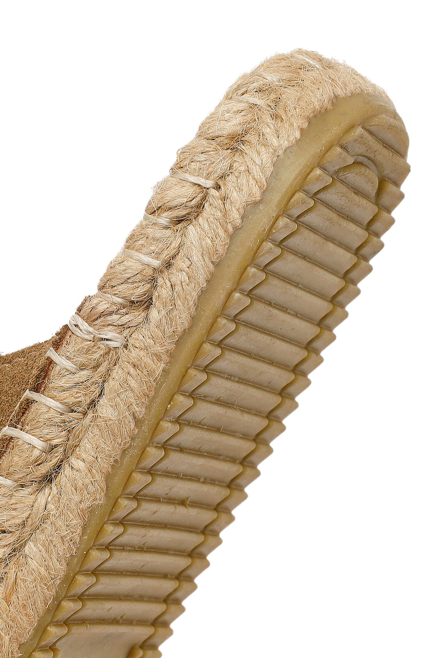 Women's Brown Buckled Suede Leather Espadrille Slippers