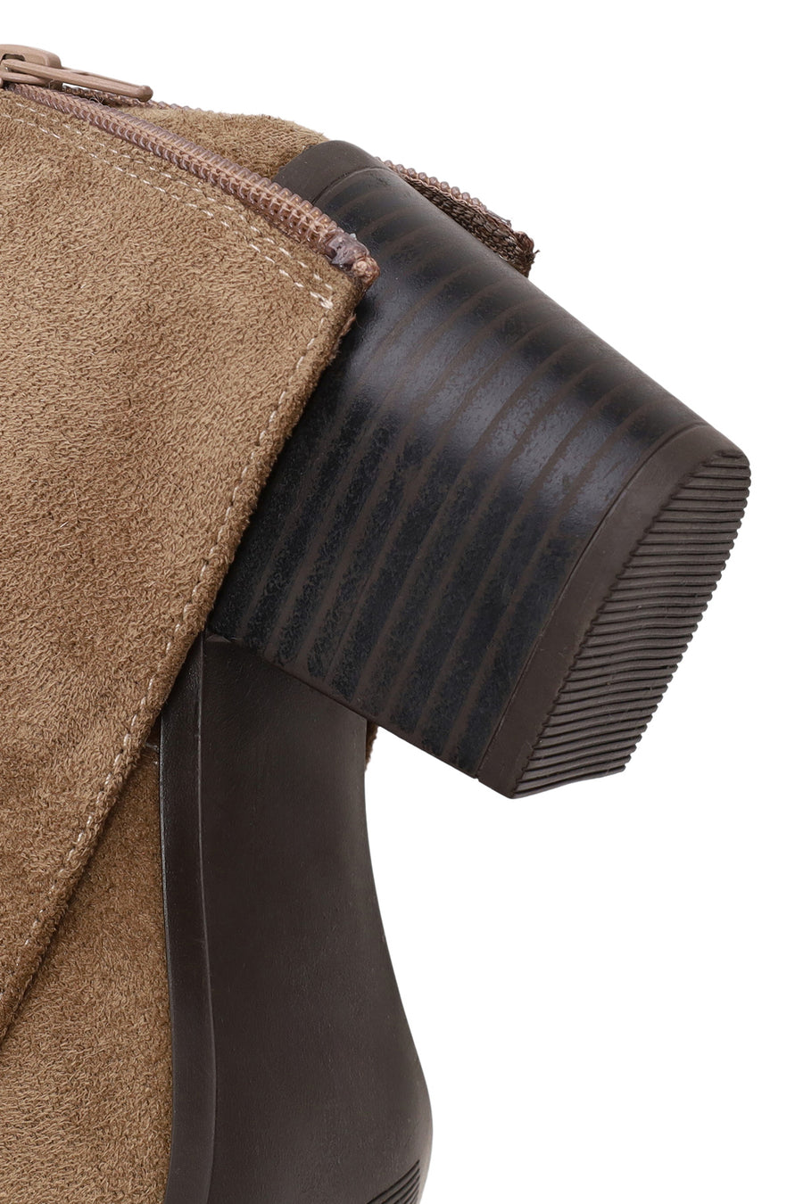 Woman Mink Thick-Heeled Suede Boots