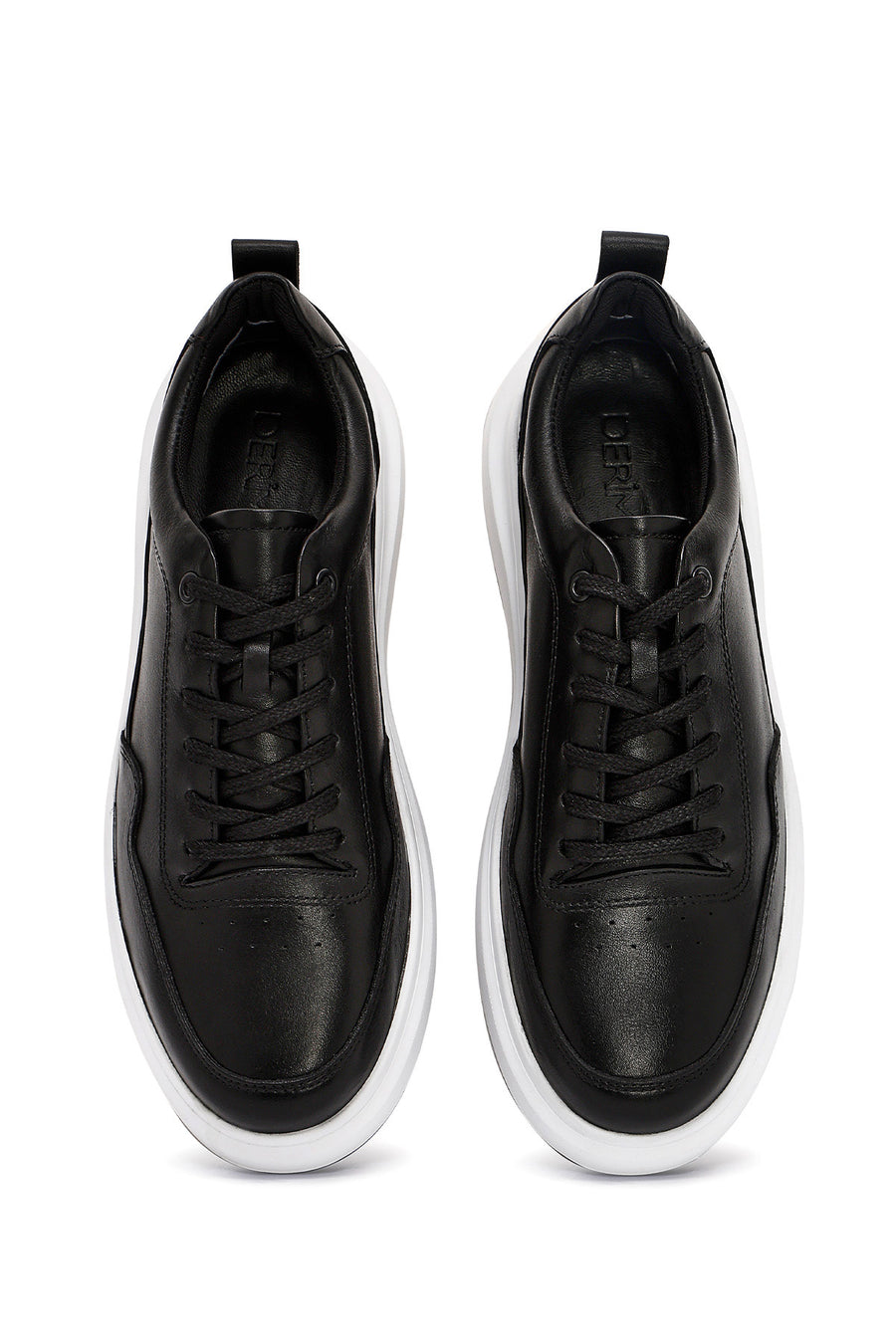 Men's Black Lace-up Leather Sneaker