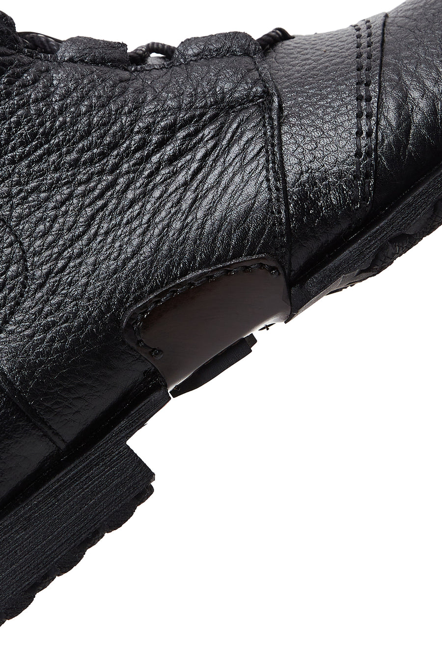 Men's Black Leather Flat Boots