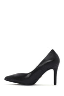 Women's Black Thin Heeled Leather Stiletto | Derimod