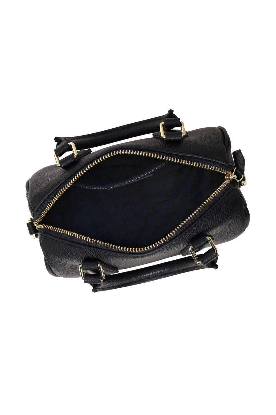 Woman Black Long-Strap Leather Shoulder Bag