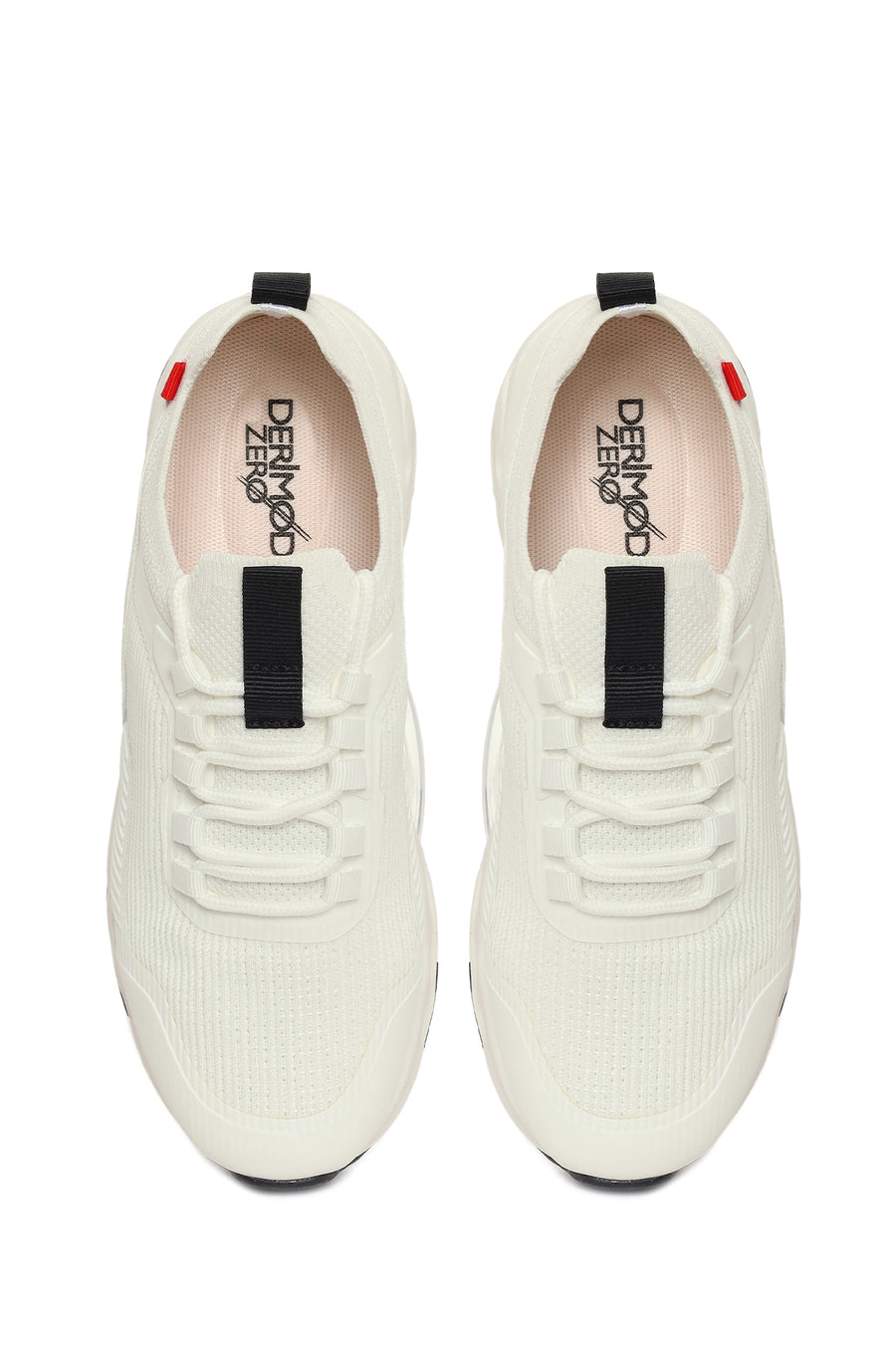 Derimod Zero Woman White Thick-Soled Lace-Up Fabric Sneaker