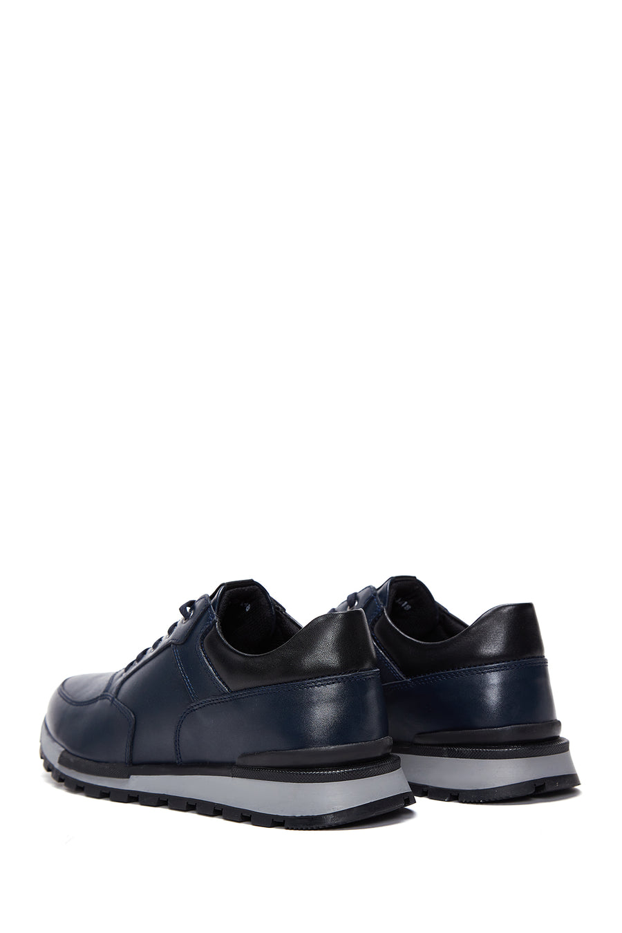 Erkek Lacivert Deri Sneaker