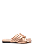 Women's Gold Metallic Slippers | Derimod