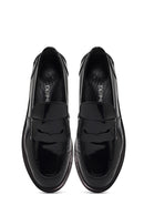 Kadın Siyah Rugan Deri Maskülen Loafer | Derimod