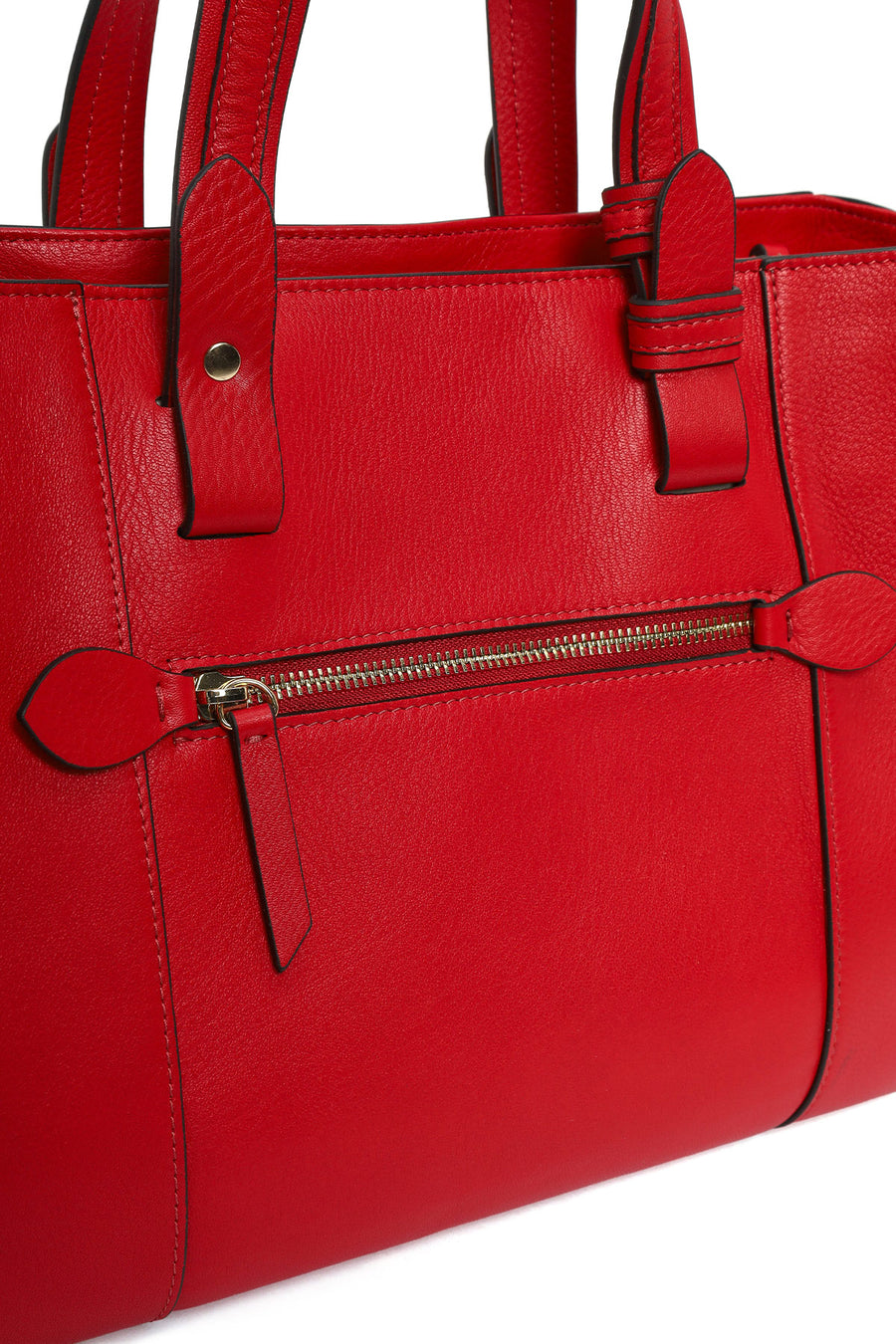 Women's Red Long Strap Leather Shoulder Bag