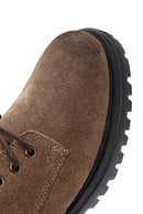 Men's Mink Zipper Lace-Up Suede Leather Casual Boots | Derimod