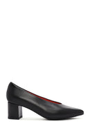 Derimod Gritti Women's Black Thick Heeled Leather Shoes | Derimod