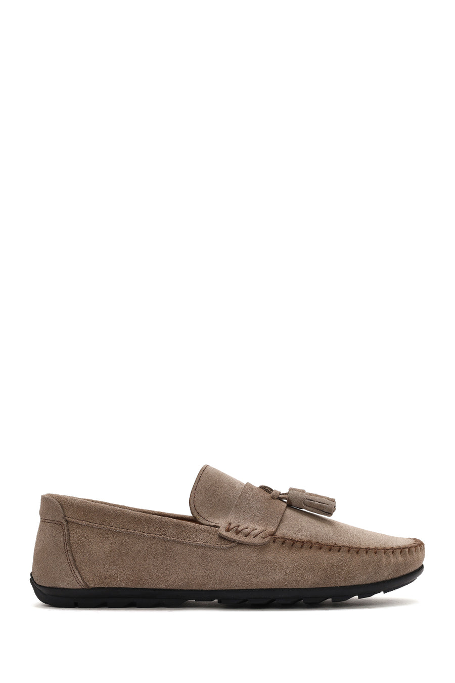Men's Beige Tassel Suede Leather Loafer 26SFD754610 | Derimod