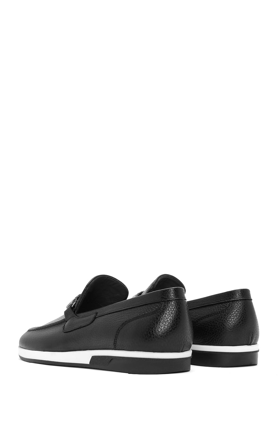 Men's Black Leather Casual Loafer