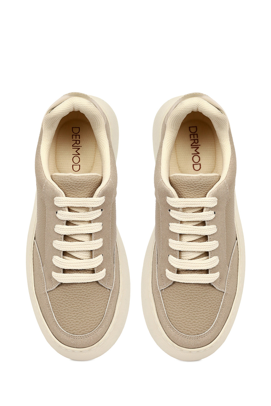 Kadın Vizon Bağcıklı Kalın Tabanlı Sneaker