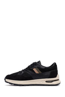 Men's Black Lace-Up Thick Sole Leather Sneakers | Derimod